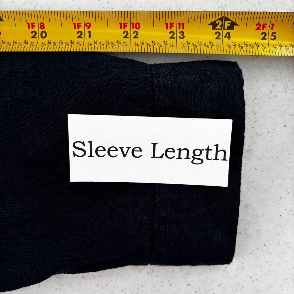Sigrid Olsen Coastal Capsule Linen Button Up Top Large Minimalist Lagenlook - Picture 6 of 7